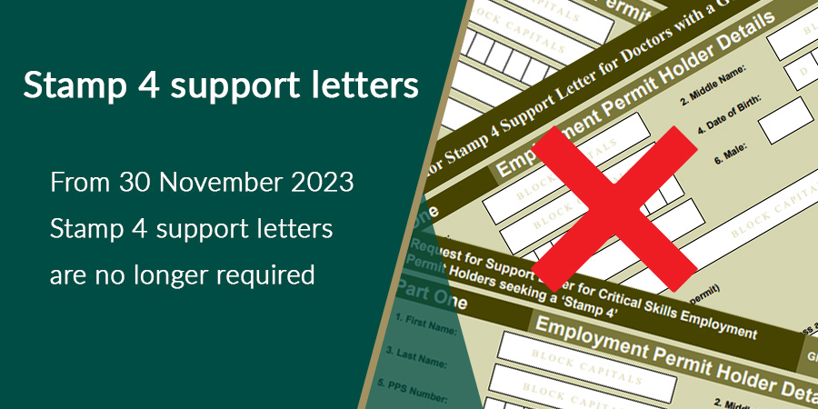 Description for From 30 November 2023 Stamp 4 support letters are no longer required