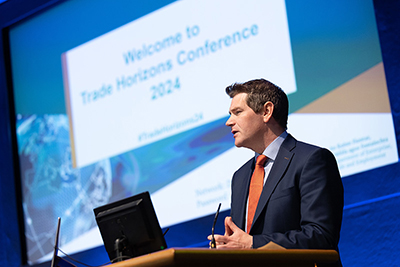 Minister Burke speaking at the Trade Horizons Conference