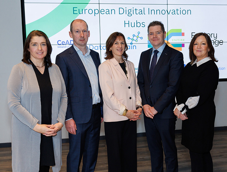 Minister Burke pictured with representatives of the RECAP project