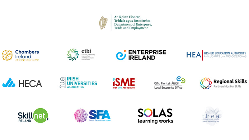 Skills for Better Business Partner Organisations: DETE, Chambers Ireland, ETBI, EI, HEA, HECA, IUA, ISME, LEO, Regional Skills, Skillnet, SFA, SOLAS, THEA